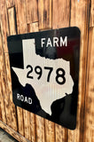 RARE - Véritable Panneau Routier Américain - Texas Farm Road 2978 - 61x61cm - Provenance Texas