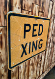 Véritable panneau Routier Américain - PED XING (Crossing) - 61x46cm - Provenance Nevada