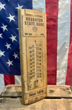 RARE - Véritable thermomètre publicitaire Houghton State Bank - Années 1940's - Red Oak, Iowa - 36 cm - MADE IN USA