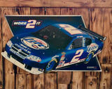 Véritable Panneau en métal NASCAR Kurt Busch Miller Lite - Penske Racing - 2008 - 73 cm - Import USA