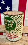 Véritable boîte d’huile Quaker State - Époque 1980’s - PLEINE ! Made in USA - Provenance Caroline du Sud
