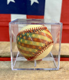 Véritable balle de baseball commémorative - US Flag - Dans sa boîte de présentation - Import USA