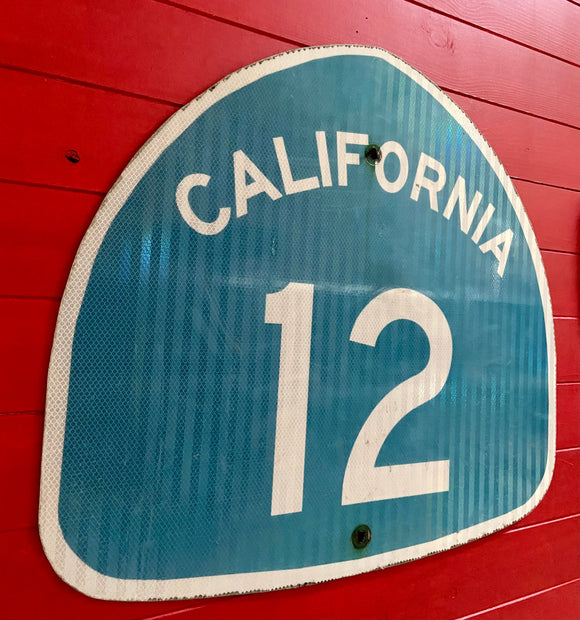 Véritable panneau CALIFORNIA 12 - Provenance Californie - 66x63cm