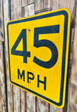Véritable panneau routier Américain - 45 MPH - 46x46cm - Provenance Tennessee, USA