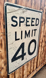 Véritable panneau Routier Américain SPEED LIMIT 50 - 46x71,5cm - Provenance Texas