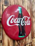 Véritable panneau Rond Coca-Cola® - Diamètre 30,5cm - 1990 - Sous licence officielle !