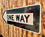 Véritable panneau Routier Américain XXL Californien - ONE WAY - 1m22 X 41cm - Provenance Californie