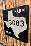 RARE - Véritable Panneau Routier Américain - Texas Farm Road 3083 - 61x61cm - Provenance Texas