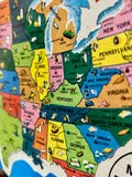Véritable puzzle en bois de la Carte des États-Unis - 1975 - Made in USA - Provenance Iowa