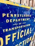 RARE - Véritable panneau Pennsylvania Official Inspection Station - Années 1960’s - Double face - 71 × 60 cm - Import USA