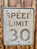 Véritable panneau Routier Américain SPEED LIMIT 30 - 46x71,5cm - Provenance Indiana
