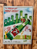 Panneau en métal Seven Up - Sous licence officielle - Produit en 1993 - Import USA