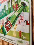 Panneau en métal Seven Up - Sous licence officielle - Produit en 1993 - Import USA