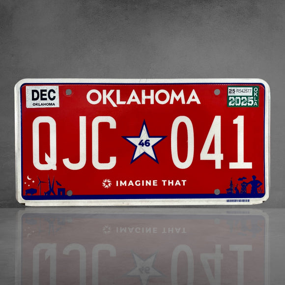 RARE - Tout dernier modèle de plaque de l’Oklahoma - QJC 041