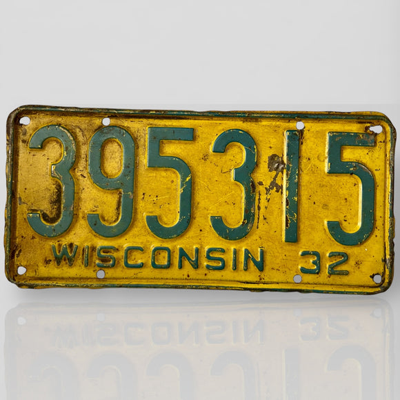 Véritable plaque du Wisconsin de 1932 ! (93 ans) - 395315