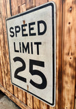 Véritable panneau routier Américain - SPEED LIMIT 25 - 76x61cm - Provenance Michigan, USA
