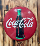 Véritable panneau Rond Coca-Cola® - Diamètre 30,5cm - 1990 - Sous licence officielle !