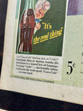 Véritable affiche publicitaire encadrée Coca-Cola® datant de 1942 ! MADE IN USA