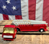 Ancien jouet de camion de pompiers Tiny Tonka Aerial Ladder n°675 de 1969 en métal - Made in USA