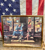 Cadre américain représentant la devanture d'un ancien General Store ! Import USA - 25,5cm X 21,5cm