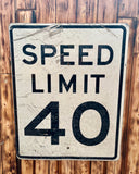 Véritable panneau Routier Américain SPEED LIMIT 50 - 46x71,5cm - Provenance Texas