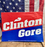 Véritable panneau de campagne présidentielle Clinton - Kentucky - Élection de 1992 - Import USA