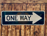 Véritable panneau Routier Américain - ONE WAY - 91,5X31cm - Provenance Texas