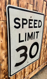 Véritable panneau routier Américain - SPEED LIMIT 30 - 76x61cm - Provenance Michigan, USA