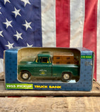 Véritable miniature Pick-Up John Deere de 1955 - Tirelire - Échelle 1:25 - Dans sa boîte d’origine ! Import USA
