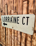 Véritable panneau routier Américain - LORRAINE CT - 91,5 X 30,5cm  - Provenance Michigan, USA