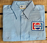 RARE - Véritable chemise de travail Pepsi manche courte - Taille M - Années 1980's - Neuve dans son emballage d'origine - Made in USA